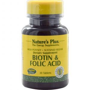 Фолиевая кислота и биотин, Nature's Plus, 30 таблеток