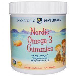 Ulei de pește pentru copii (mandarină), gume Omega-3, Nordic Naturals, 82 mg, 120 jeleu