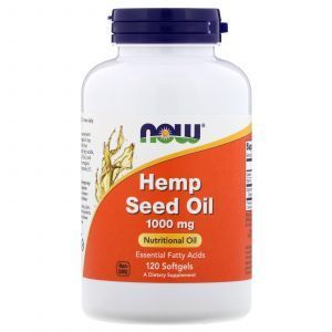 Конопляное масло, Hemp Seed Oil, Now Foods, 1000 мг, 120 гелевых капсул