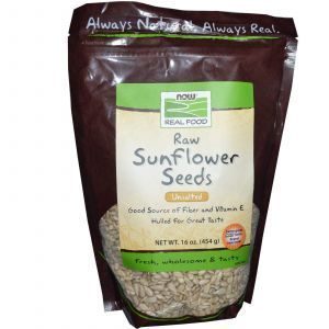 Семена подсолнечника, (Raw Sunflower Seeds), Now Foods, 454 г 