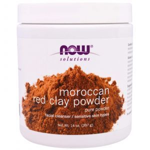 Глина для лица, красная глина, (Moroccan Red Clay), Now Foods, Solutions, 170 г 