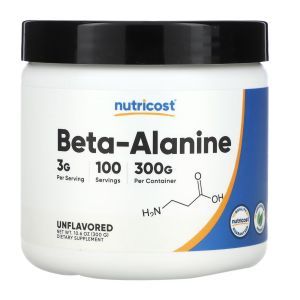 Бета-аланин, Beta-Alanine, Nutricost, 3400 мг, 240 капсул