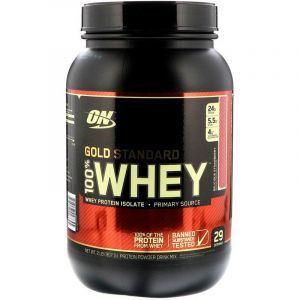 Сывороточный протеин (Whey Gold Standard), Optimum Nutrition, вкусная клубника, 909 грамм