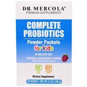 Пробиотики для детей со вкусом малины, Complete Probiotics, Dr. Mercola, порошок, 30 пакетов по 3.5 г