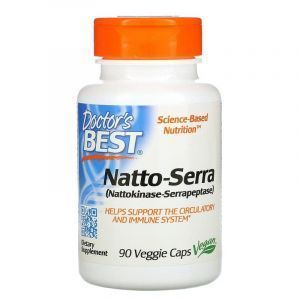 Наттокиназа и серрапептаза, Best Natto-Serra, Doctor's Best,  90 капсул