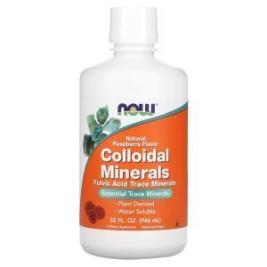 Коллоидные минералы, Colloidal Minerals, Now Foods, вкус малины, 946 мл
