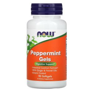 Мята перечная, Peppermint Gels, Now Foods, 90 гелевых капсул