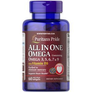 Omega 3-5-6-7-9 cu vitamina D3, Puritan's Pride, 60 capsule