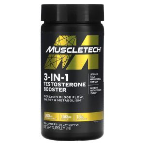 Бустер тестостерона 3-в-1, 3-in-1 Testosterone Booster, Muscletech, 100 капсул
