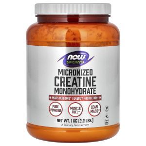 Креатин моногидрат, Micronized Creatine Monohydrate, Now Foods, Sports, микронизированный, 1 кг