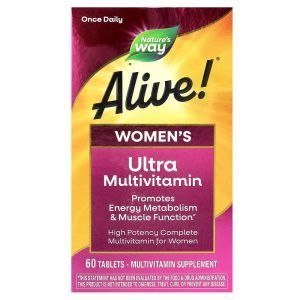 Мультивитамины для женщин, Alive!, Women's Multi-Vitamin, Nature's Way, 60 таблеток