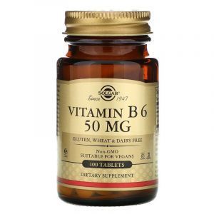Vitamina B6, Vitamina B6, Solgar, 50 mg, 100 tablete