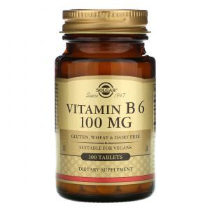 Vitamina B6, Vitamina B6, Solgar, 100 mg, 100 tablete