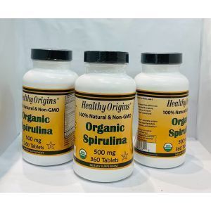 Spirulina, Healthy Origins, organic, 500 mg, 360 tablete.