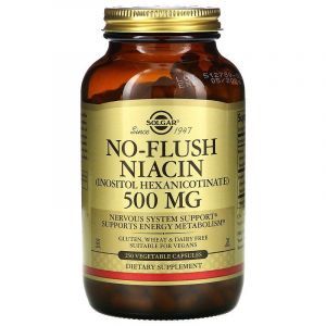 Niacină (Niacină fără spălare), Solgar, fără spălare, 500 mg, 250 capsule vegetale
