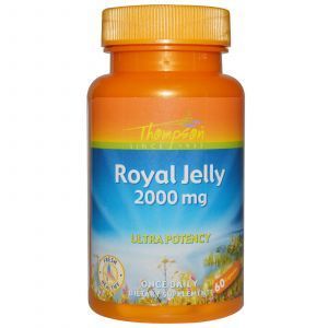 Маточное молочко, Royal Jelly, Thompson, 2000 мг, 60 кап.