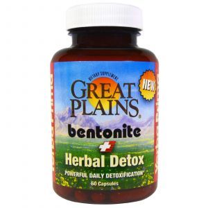 Бентонит, травяной детокс, Great Plains Bentonite + Herbal Detox, Yerba Prima, 60 капсул