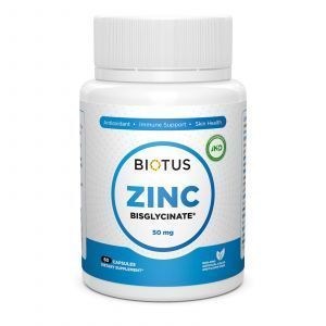 Цинк бисглицинат, Zinc Bisglycinate, Biotus, 50 мг, 60 капсул